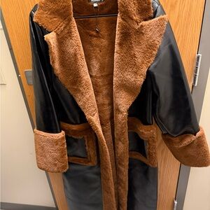 Missguided + Black and Brown Teddy Jacket